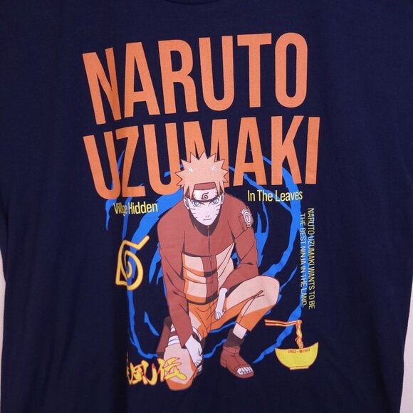 Naruto Uzumaki Black T-Shirt Village Shippuden Collection XXL - Picture 2 of 16